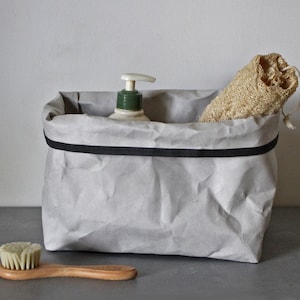 Portaoggetti elegante, sacchetto di carta lavabile, scatola, sacchetto per il pane, portaoggetti per il bagno, monocromatico, casa moderna, scandinavo, nordico