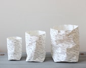 Storage basket, washable paper, Birch tree, Nordic look, Scandinavian style, home decor, minimalist interior, simple living, eco, green