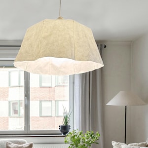 Washable Paper Bell Pendant Lampshade, Wabi-Sabi Nordic Lighting
