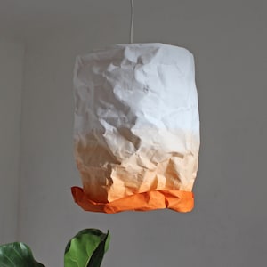 Paralume di carta colorata, paralume di carta lavabile, lampada a sospensione, luce, illuminazione, peluria di pesca