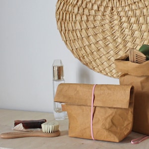 Waschbeutel aus waschbarem Papier, verschiedene Farben, Schminkbeutel, Kosmetiktasche, Kulturtasche, Reisetasche, Badezimmer Aufbewahrung, minimalistisch