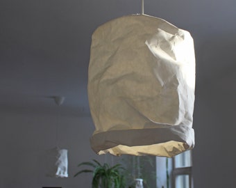 Paper lampshade, washable paper lampshade, white lamp, design lamp, pendant lamp, light, lighting, wabi-sabi