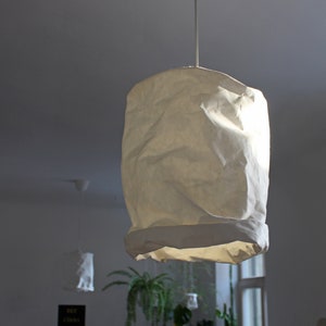 Paper lampshade, washable paper lampshade, white lamp, design lamp, pendant lamp, light, lighting, wabi-sabi