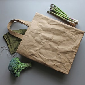 Paper bag, washable paper bag, shoulder bag, shopping bag, tote, shabby chic look, market bag, eco-conscious