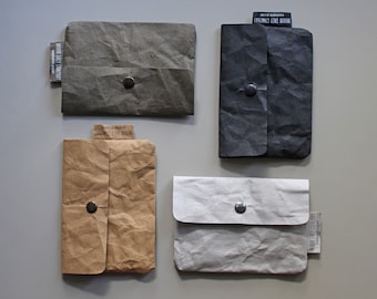 Monedero mini y midi de papel lavable, piel vegana, monedero, llavero, monedero de papel, minimalista, accesorio sencillo, organizador de bolsos