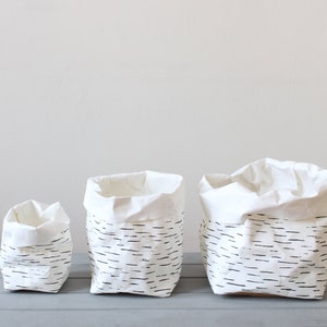 Birch Bark design paper baskets, washable paper bags, Nordic Style, Scandinavian, interior decor, Easter