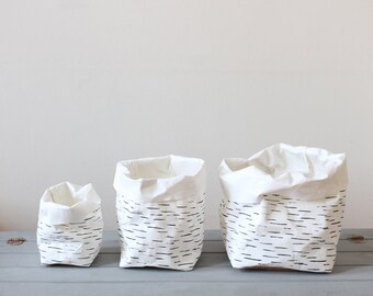 Birch Bark design paper baskets, washable paper bags, Nordic Style, Scandinavian, interior decor, Easter