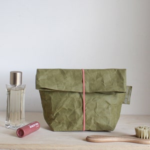 Trousse de toilette en papier lavable, différentes couleurs, trousses de maquillage, trousse à maquillage, trousse de toilette, sac de voyage, rangement pour salle de bain, minimaliste image 8