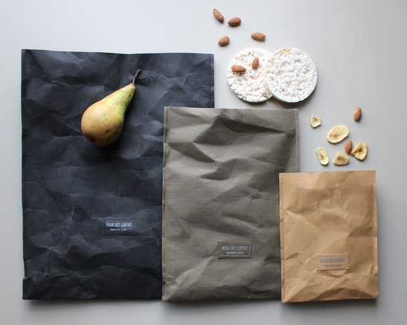 Lunch Bag, Reusable Paper Bag, Washable Paper Bag, Food Storage, I