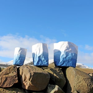 Indigo Blue ombre washable paper bags, Wabi Sabi style, Etsy Awards finalist 2016 image 7