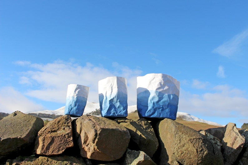 Indigo Blue ombre washable paper bags, Wabi Sabi style, Etsy Awards finalist 2016 image 7