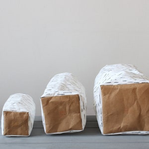 Birch Bark design paper baskets, washable paper bags, Nordic Style, Scandinavian, interior decor, Easter image 9