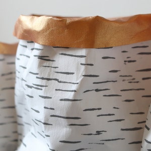 Birch Bark design paper baskets, washable paper bags, Nordic Style, Scandinavian, interior decor, Easter image 5