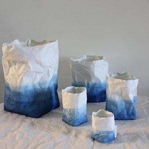 Indigo Blue ombre washable paper bags, Wabi Sabi style, Etsy Awards finalist 2016 image 5