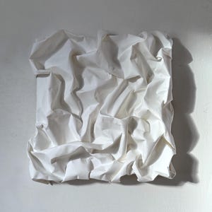 Arte murale scultorea, arte murale di carta, arte murale tessile, arte di carta, arredamento per la casa, minimalista, arte wabi sabi