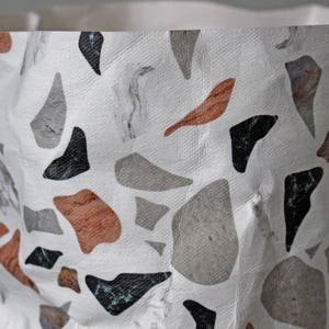 Stylish storage, Terrazzo pattern washable paper bag, paper storage basket, abstract pattern, granite, monochrome, modern home image 6