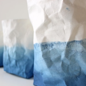 Indigo Blue ombre washable paper bags, Wabi Sabi style, Etsy Awards finalist 2016 image 10