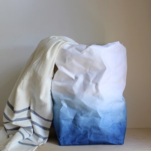 Indigo Blue ombre washable paper bags,  Wabi Sabi style, Etsy Awards finalist 2016