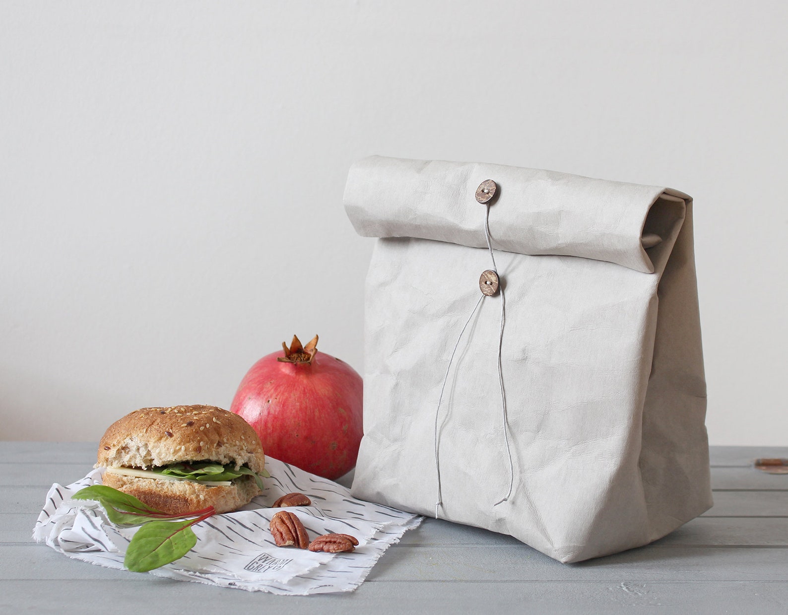 Vegan Leather Lunch Bag Reusable Paper Bag Washable Paper Etsy