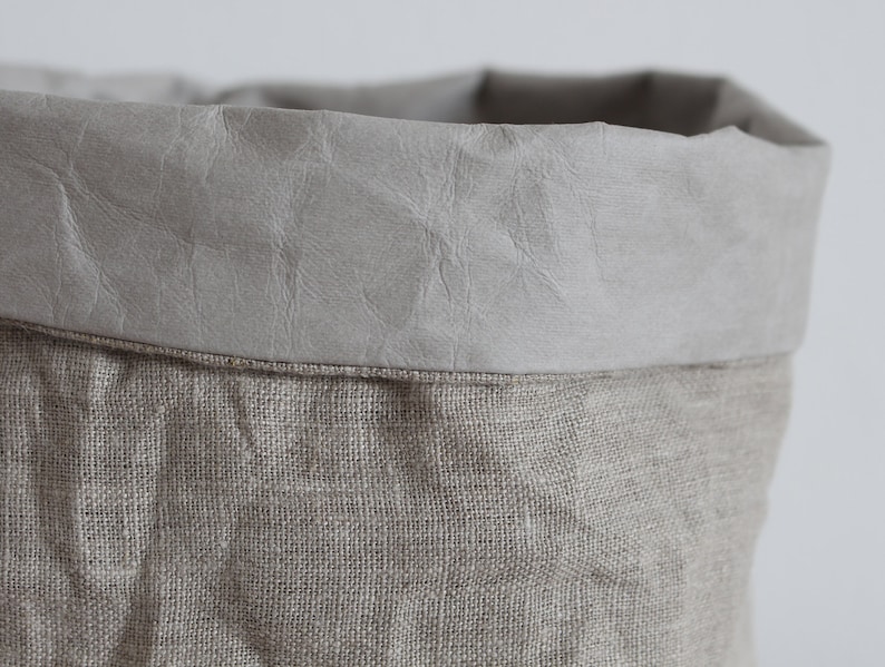 Linen Basket Linen Storage Bag Washable Paper Bag Kitchen Etsy