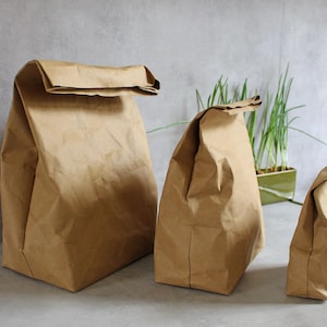 Bolsas para productos, compra a granel, cero residuos, bolsa de compras, reutilizable, sin plástico, bolsa de papel, bolsa de papel lavable, aspecto de papel kraft