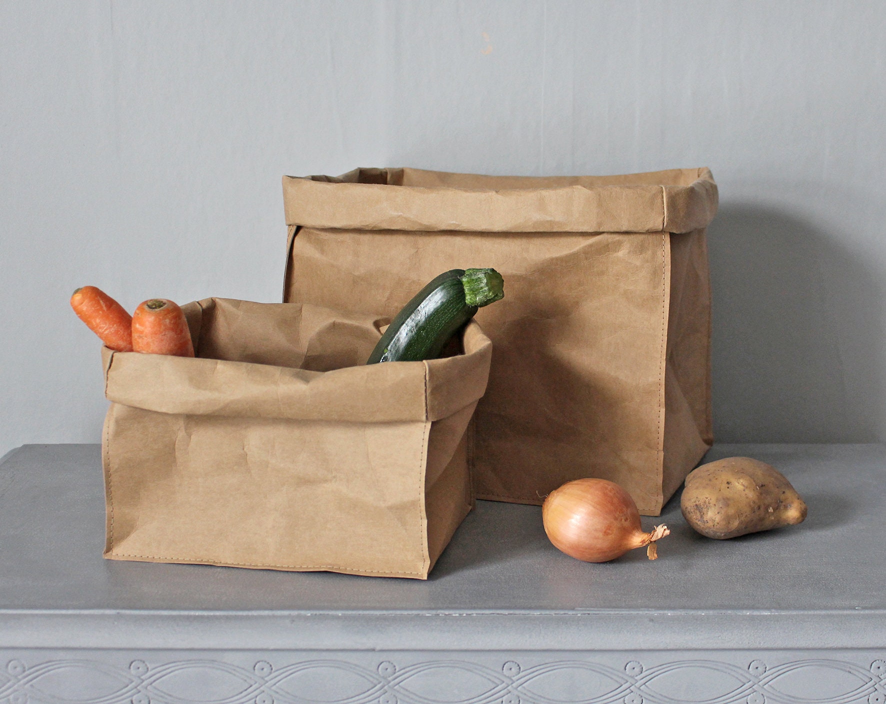 Paper box washable paper bag brown kraft paper bag storage Etsy