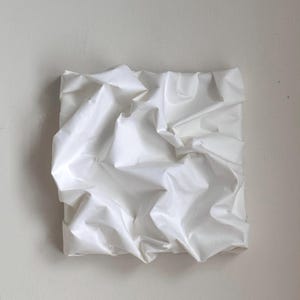 Sculptural Paper Wall Art, Minimalist Wabi Sabi Decor, Pantone cloud dancer 2026 image 13
