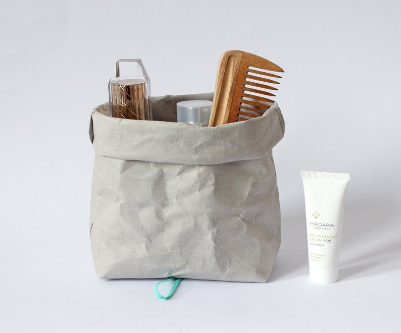 Trousse de toilette en papier lavable, différentes couleurs, trousses de maquillage, trousse à maquillage, trousse de toilette, sac de voyage, rangement pour salle de bain, minimaliste image 5