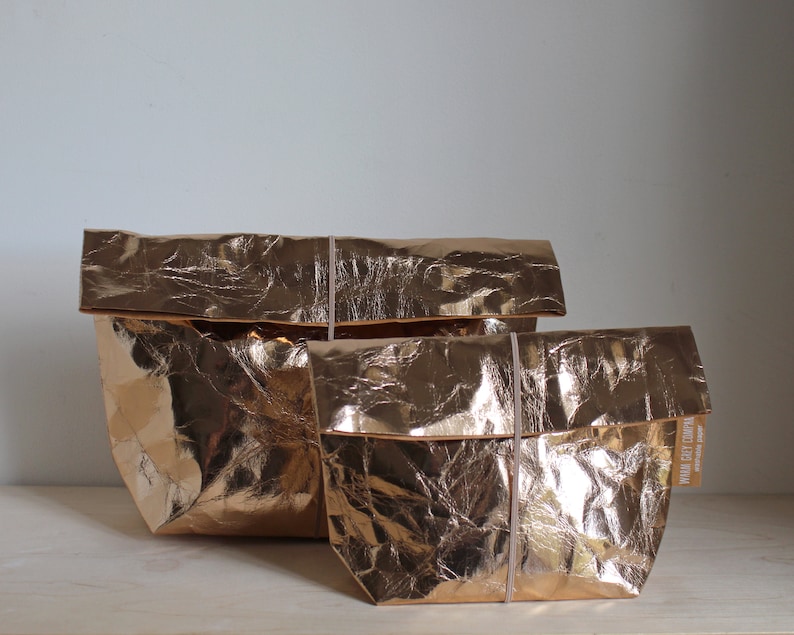 Rose gold make up bag made from washable paper Cosmetic bag Toiletry storage bag Wash bag Bathroom Storage image 3