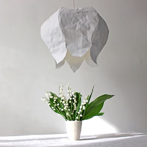 Paralume a forma di fiore, paralume in carta lavabile, lampada a sospensione, lampada a sospensione, luce, illuminazione, mughetto, decorazione della stanza
