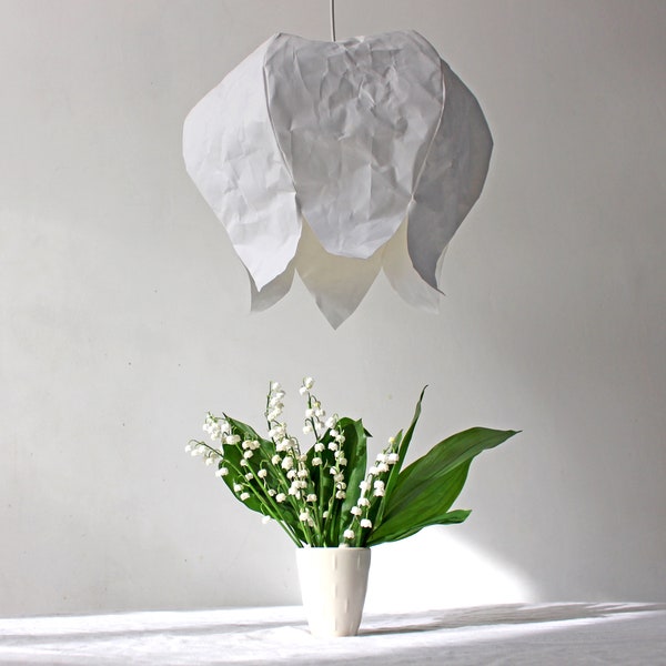 Abat-jour en forme de fleur, abat-jour en papier lavable, lampe pendante, lampe suspendue, lumière, éclairage, muguet