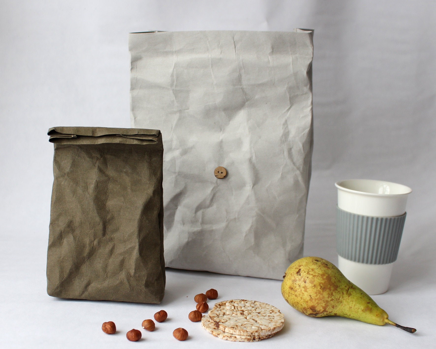 Vegan Leather Lunch Bag Reusable Paper Bag Washable Paper Etsy UK