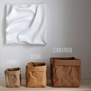 Sacchetto di carta marrone, sacchetto di carta lavabile, fioriera, cesto, vaso, naturale, rustico, ecologico, toni della terra, senza plastica, aspetto kraft