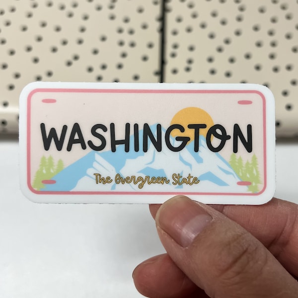 Waterproof Vinyl Stickers || Water Bottle Stickers, Laptop Stickers, Evergreen State, Dishwasher Tested || Washington || 3.0" x 1.4"