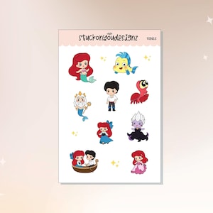 Mermaids, Chibi, Characters, Weatherproof Vinyl Stickers ||  Decals, Journaling, Decorative || 4x6