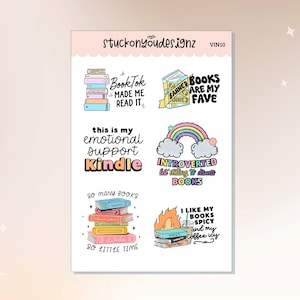 Bookworm, Bookish, Booktrovert, Reading, Weatherproof Vinyl Stickers ||  Decals, Journaling, Decorative || 4x6