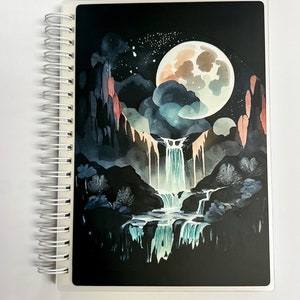 Reusable Sticker Book || Midnight Waterfall || Matte Vinyl - Rounded Corners || 5 x 7 (Same Front & Back Cover)