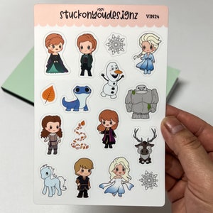 Ice Princess, Chibi, Characters, Planner Sticker, Journaling Stickers, Weatherproof Vinyl Stickers ||  Decals, Journaling, Decorative || 4x6