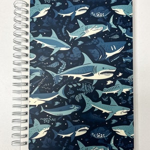 Reusable Sticker Book || Swimming Sharks || Matte Vinyl - Rounded Corners || 5 x 7 (Same Front & Back Cover)