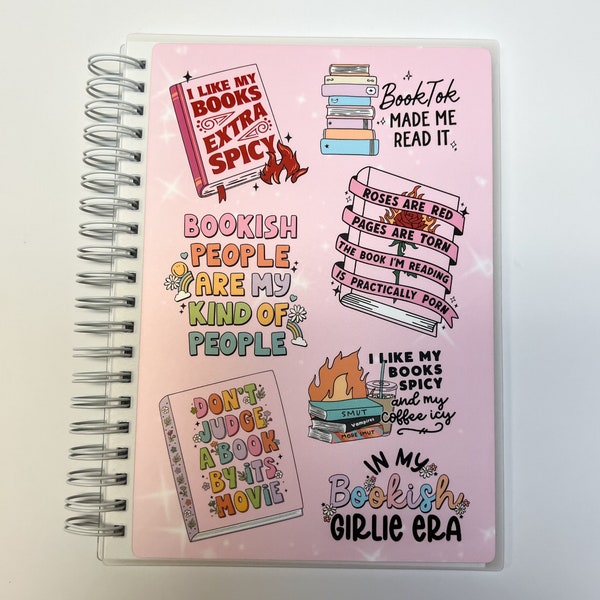 Reusable Sticker Book || Bookish || Matte Vinyl - Rounded Corners  || 5 x 7 (Same Front & Back Cover)