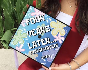 Funny Cartoon Style Grad Cap | Personalized Graduation Cap | Class of 2026