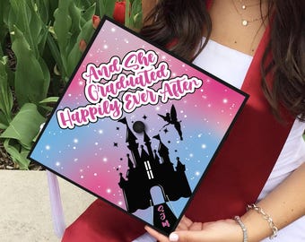 Custom Princess Grad Cap Topper: Fairytale Castle Theme Graduation Cap