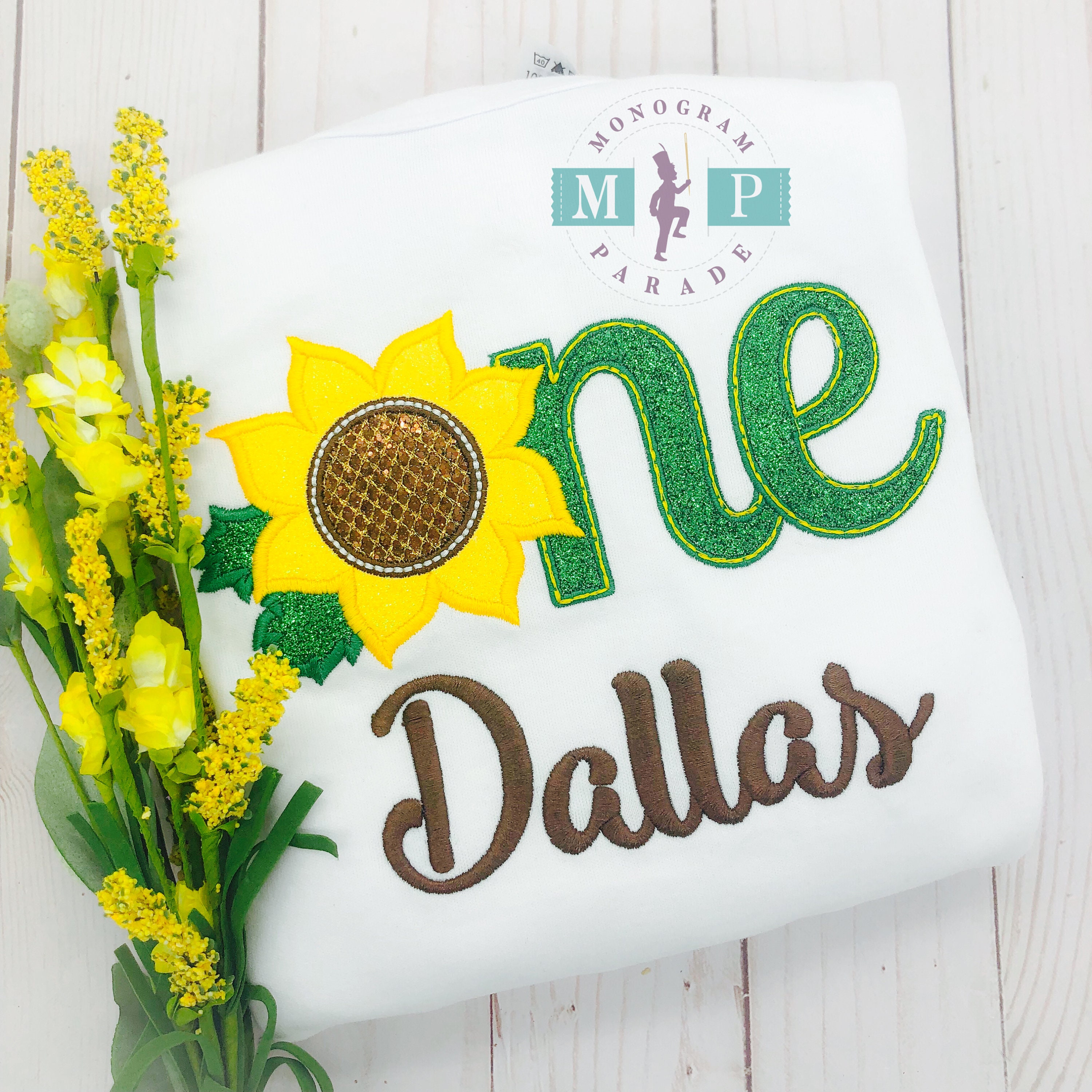 sunflower first birthday shirt