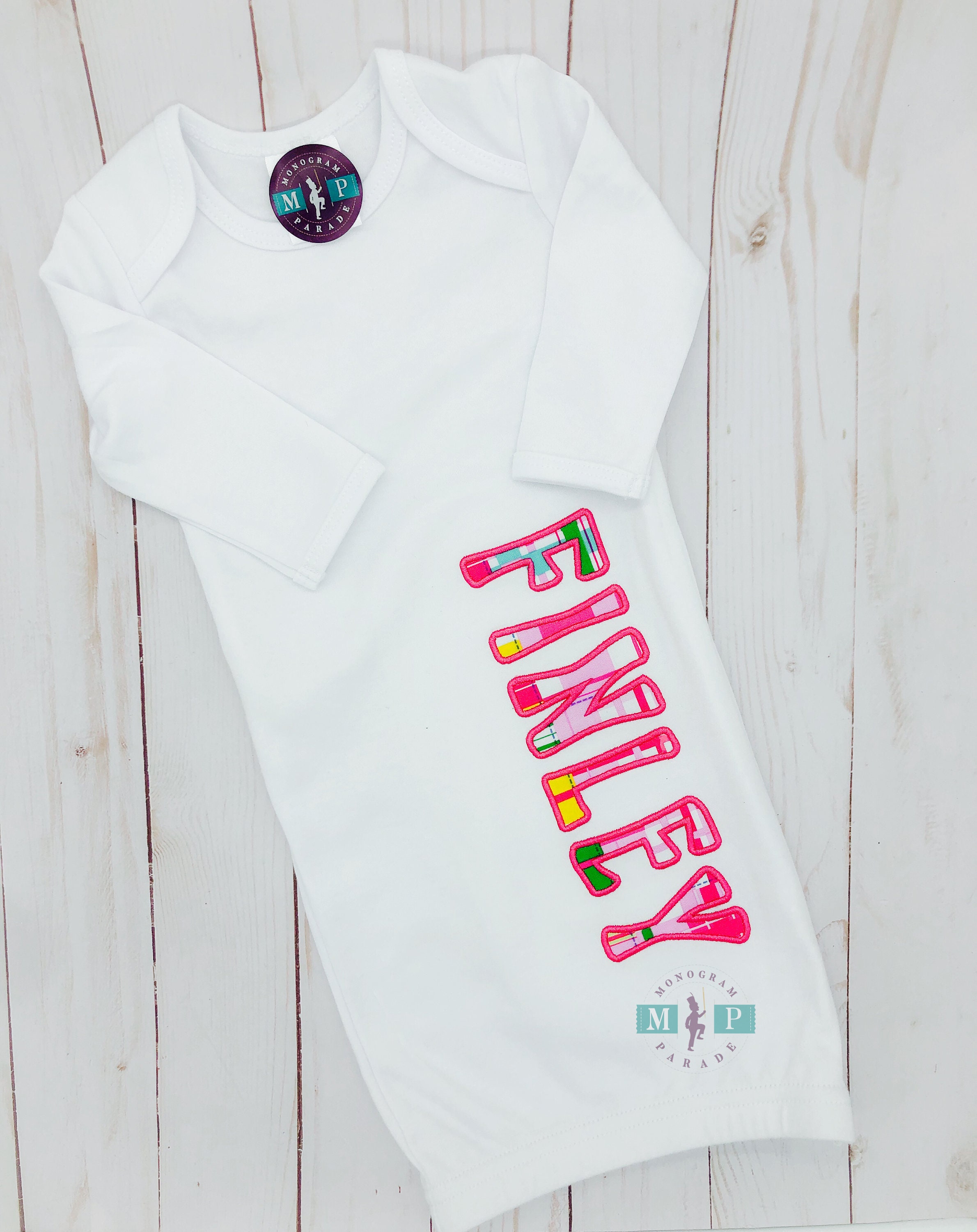monogrammed baby gowns