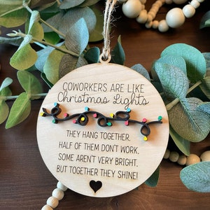Funny Coworker Christmas Light Ornament