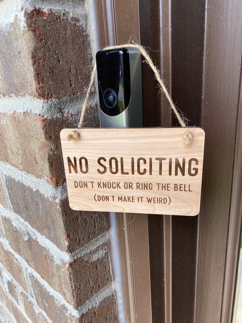 Do Not Knock Do Not Ring Bell Hanging Sign Don\u2019t Make It Weird No Soliciting Sign