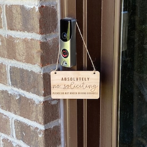 Absolutely No Soliciting Hanging Sign - Do Not Knock - Do Not Ring Doorbell