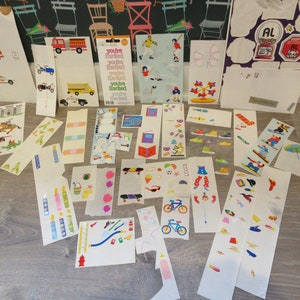 Pegatinas de la Sra. Grossman, pegatinas de actividades para niños, pegatinas de cumpleaños, alijo de pegatinas, pegatinas de la Sra. Grossman jubilada, álbumes de recortes