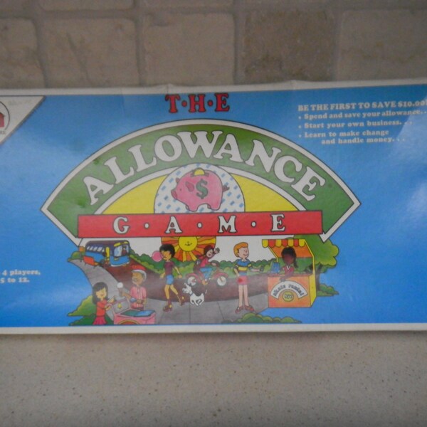 The Allowance Game, Lakeshore Board Game, educational board game, young child's game, interactive board game, Allowance Game, money game