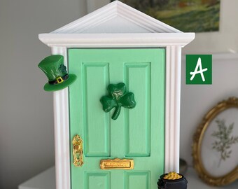 St Patrick's Day Front Door - OOAK Holiday Miniature Decor